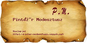 Pintér Modesztusz névjegykártya